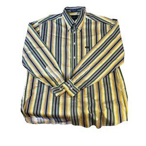 Faconnable Large Striped Dress Shirt Designed in France